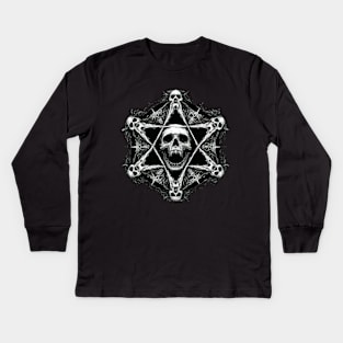 Dark and Sinister Hexagram Kids Long Sleeve T-Shirt